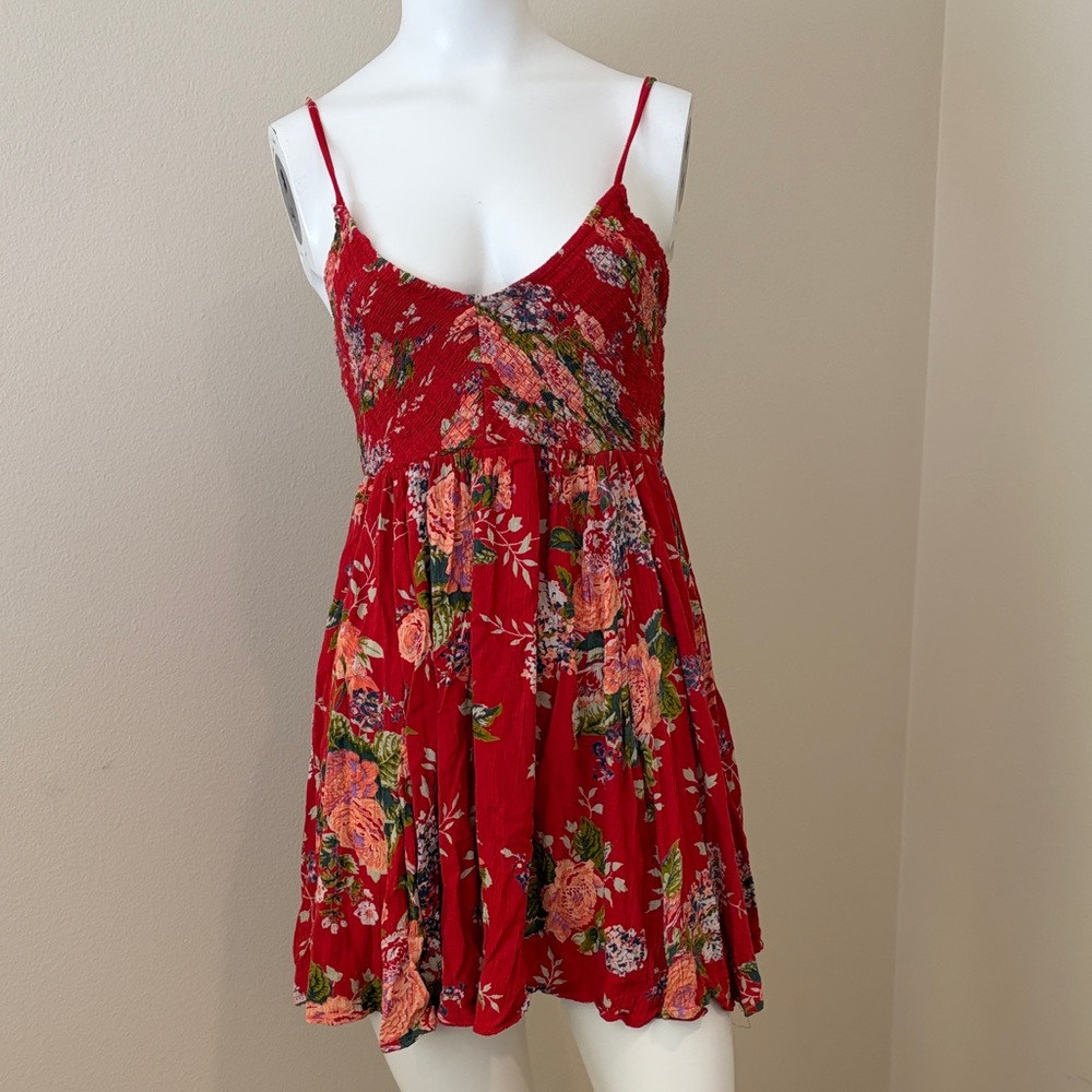 Angie Red and Pink Textured Dress